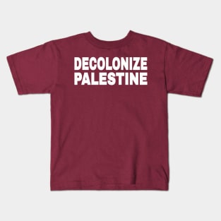 DECOLONIZE PALESTINE - White - Double-sided Kids T-Shirt